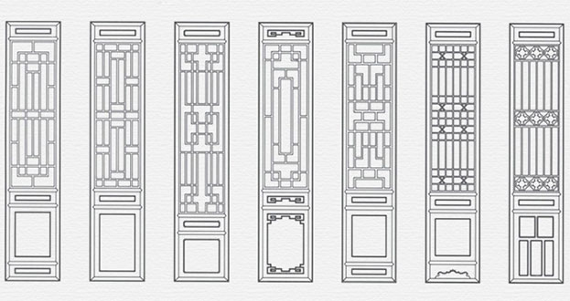 临泽常用中式仿古花窗图案隔断设计图